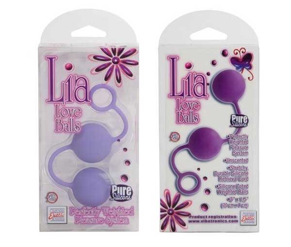 Фиолетовые вагинальные шарики Lia Love Balls - фото 4