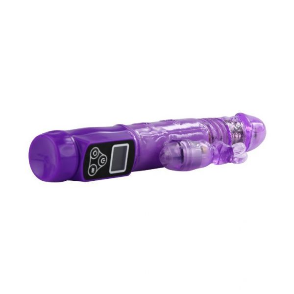Фиолетовый вибратор Up and Down Love Doudse с ротацией - 22,4 см. - фото, отзывы