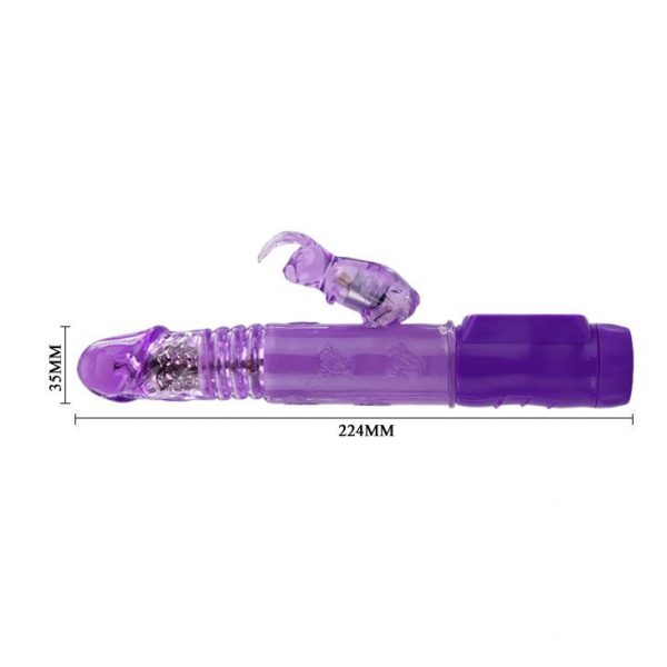 Фиолетовый вибратор Up and Down Love Doudse с ротацией - 22,4 см. - фото 3