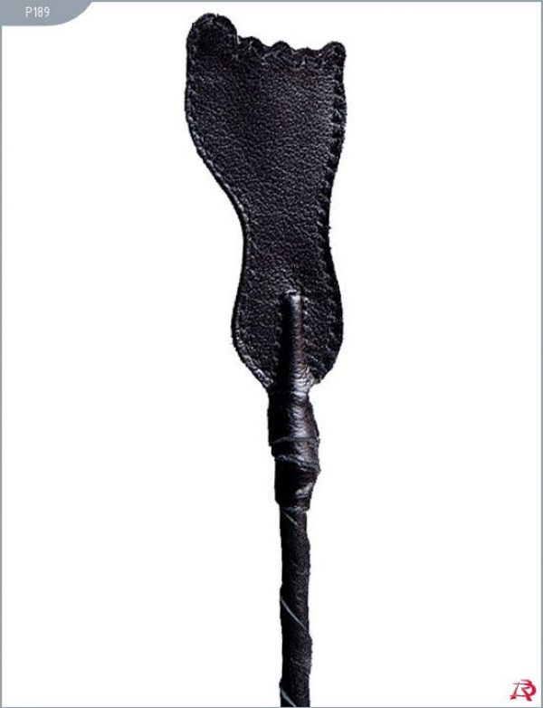 Витой короткий стек с кожаным наконечником в форме ступни - 70 см. - фото 3