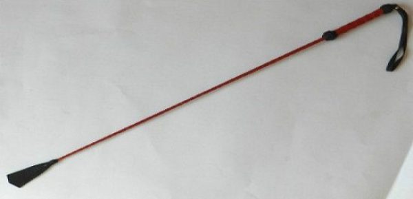 Длинный плетённый стек с наконечником-ладошкой и красной рукоятью - 85 см. - фото, отзывы