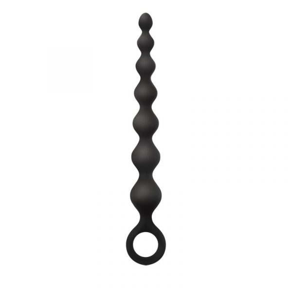 Чёрная анальная цепочка Perles D Lux Long - 20,3 см. - фото, отзывы