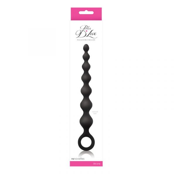 Чёрная анальная цепочка Perles D Lux Long - 20,3 см.