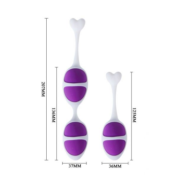Фиолетовые вагинальные шарики из силикона: 2+1 - фото 5