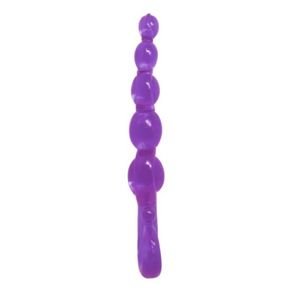 Фиолетовый анальный стимулятор-цепочка - 22 см. - фото, отзывы