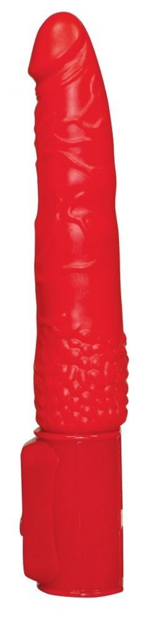 Красный вибратор Red Push с возвратно-поступательными движениями - 19,5 см. - фото, отзывы
