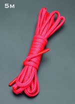Красная шелковистая веревка для связывания - 5 м.