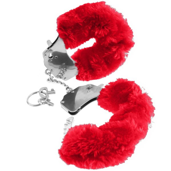Меховые красные наручники Original Furry Cuffs - фото 5