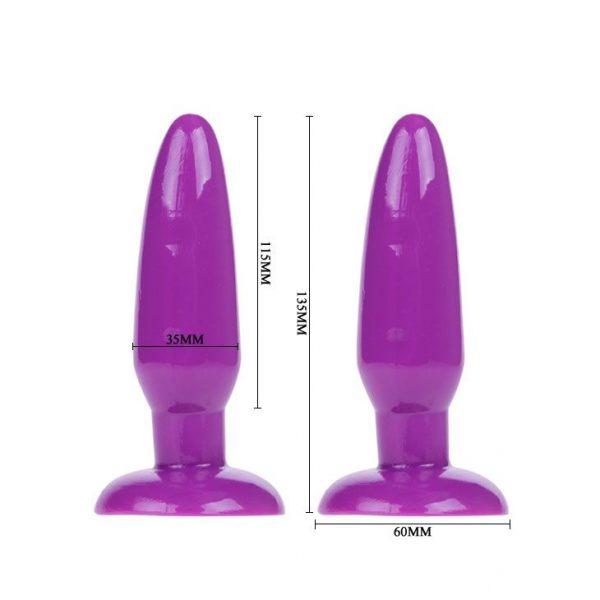Фиолетовая анальная пробка с присоской - 13,5 см. - фото 4