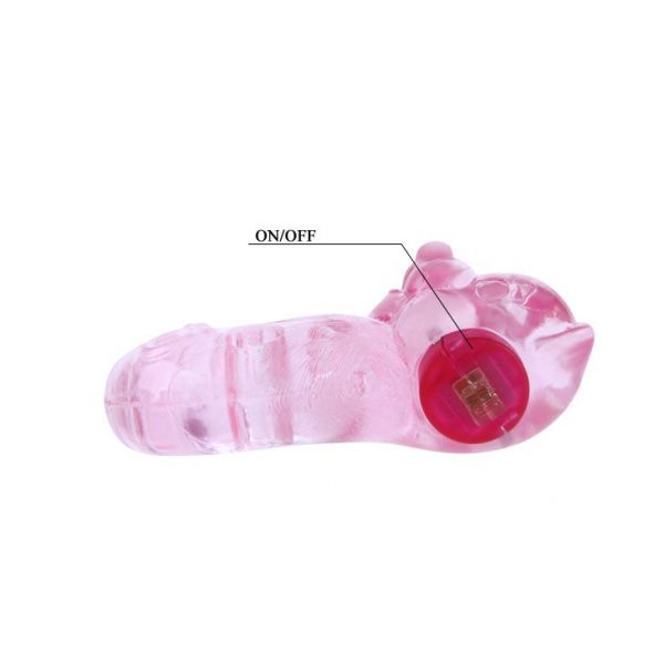 Розовое эрекционное виброкольцо с мишкой на вибропуле - фото 3
