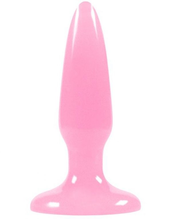 Розовая, светящаяся в темноте анальная пробка Firefly Pleasure Plug Mini Pink - 8,1 см. - фото, отзывы
