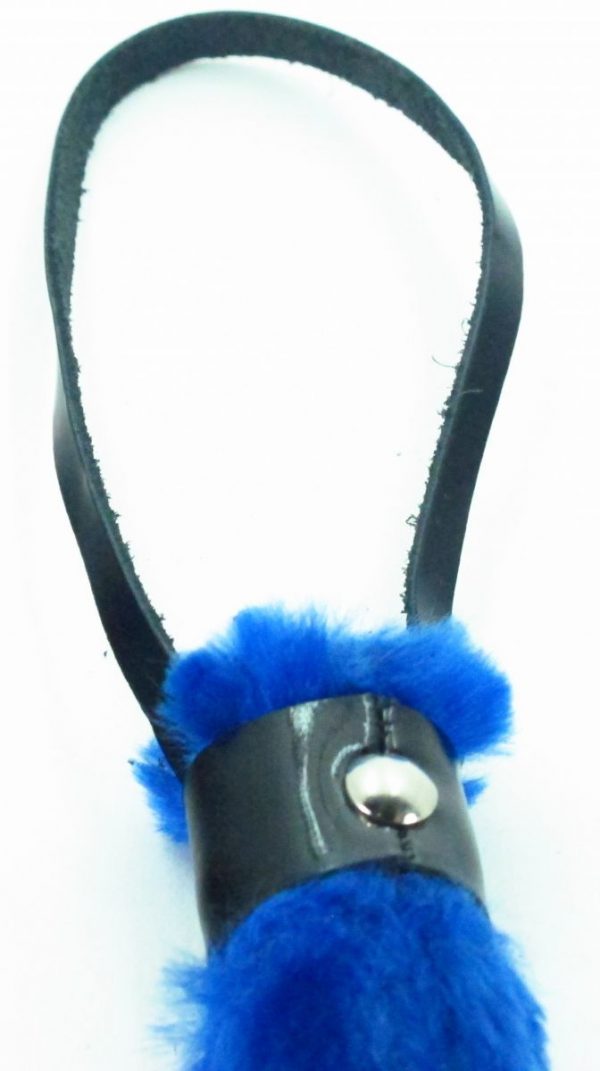 Плеть из лака с синим мехом BDSM Light - 43 см. - фото, отзывы