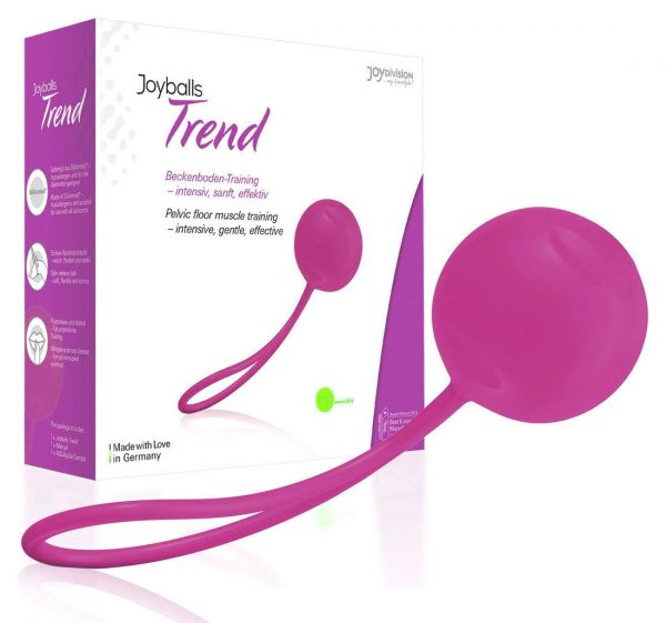 Ярко-розовый вагинальный шарик Joyballs Trend Single - фото, отзывы