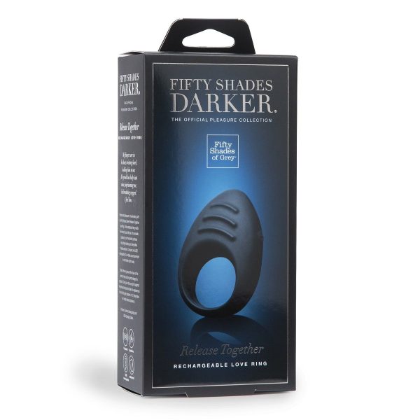 Тёмно-синее эрекционное кольцо Release Together USB Rechargeable Cock Ring - фото 4
