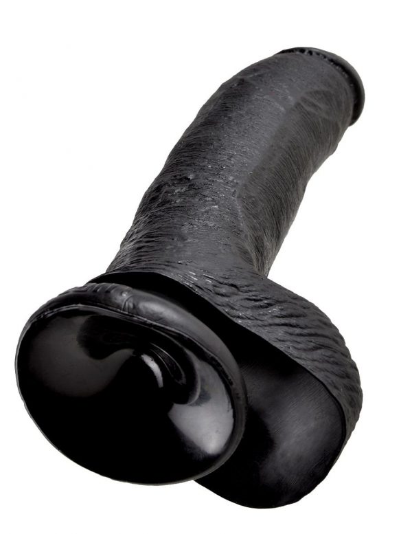 Чёрный фаллоимитатор 9  Cock with Balls - 22,9 см. - фото 3