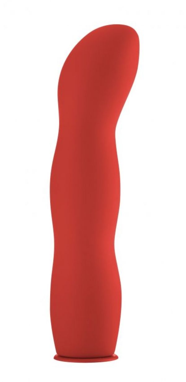 Красный страпон Deluxe Silicone Strap On 10 Inch с волнистой насадкой - 25,5 см. - фото, отзывы