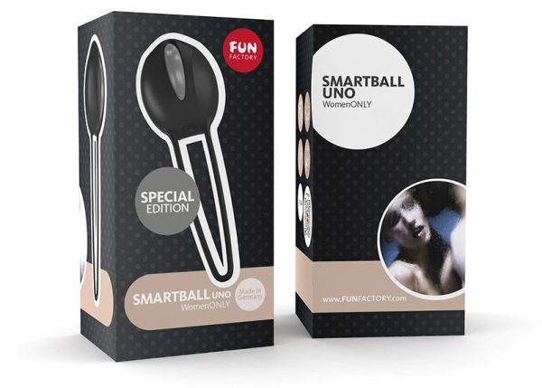 Чёрно-серый вагинальный шарик Smartballs Uno - фото, отзывы