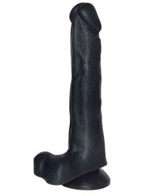 Чёрный фаллоимитатор Sitabella на присоске - 18 см.