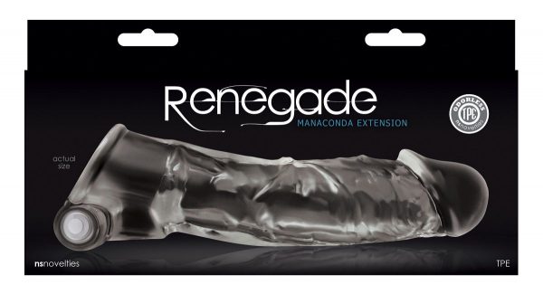 Прозрачная насадка с закрытой головкой и вибрацией Renegade Manaconda - 18,3 см. - фото, отзывы