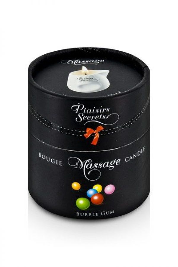 Массажная свеча с ароматом бубль-гума Bougie de Massage Gourmande Bubble Gum - 80 мл. - фото, отзывы
