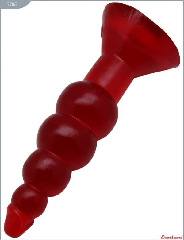Красная гелевая анальная ёлочка - 17 см. - фото, отзывы
