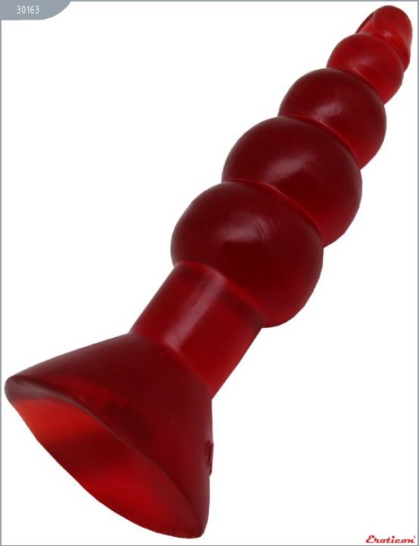 Красная гелевая анальная ёлочка - 17 см. - фото 3