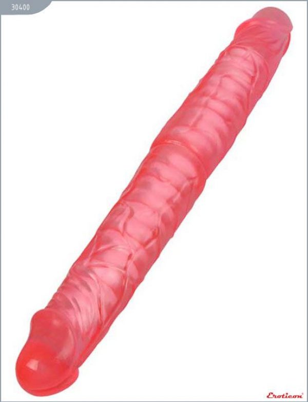 Розовый фаллоимитатор с хребтом - 36 см. - фото, отзывы