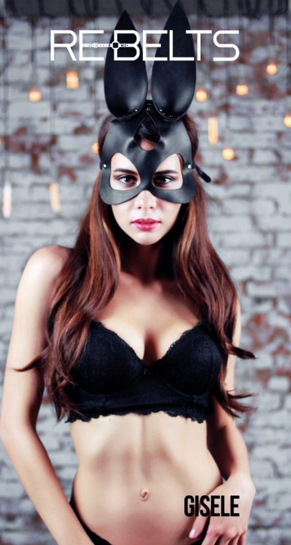 Чёрная маска Gisele Black с длинными ушками - фото, отзывы