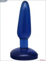 Синяя гелевая анальная пробка - 16 см.