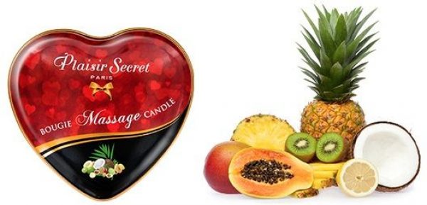 Массажная свеча с ароматом экзотических фруктов Bougie Massage Candle - 35 мл. - фото, отзывы