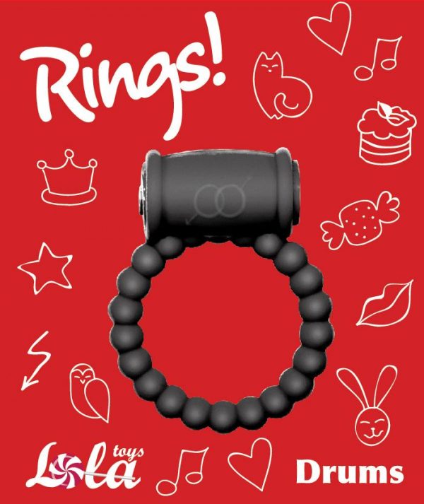 Чёрное эрекционное кольцо Rings Drums - фото 3