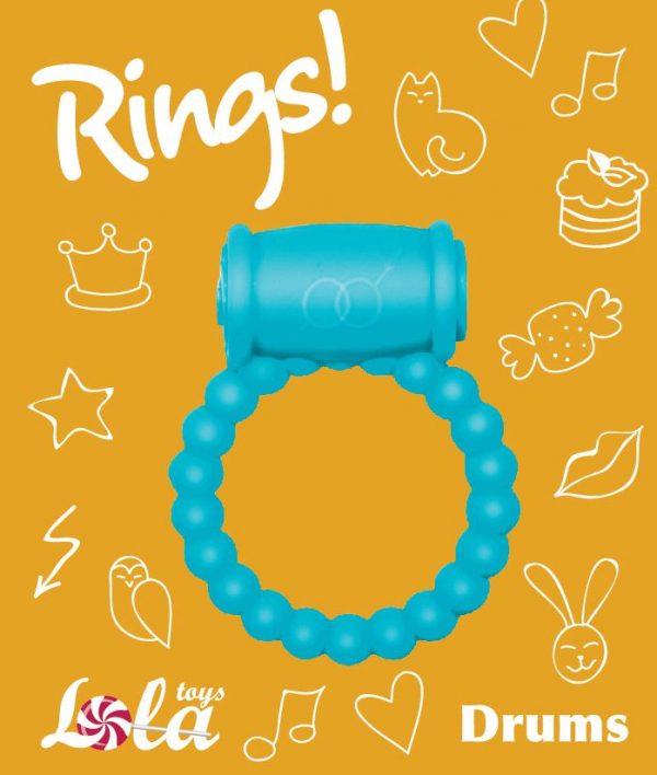 Голубое эрекционное кольцо Rings Drums - фото 3