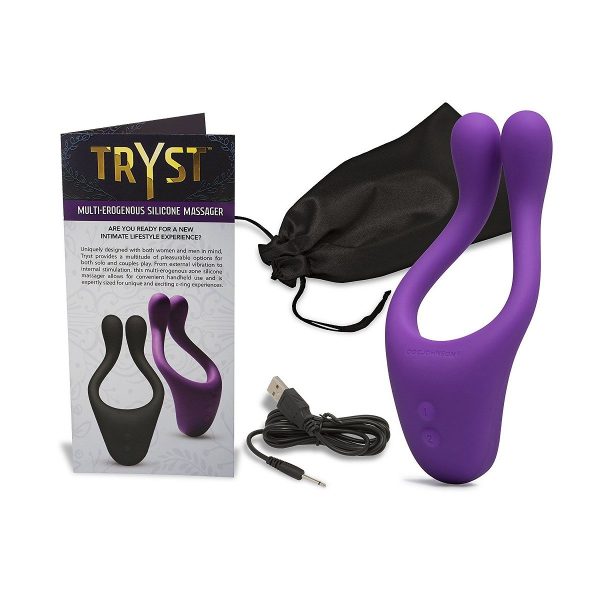 Фиолетовый вибромассажер для пар TRYST Multi Erogenous Zone Massager - фото 4