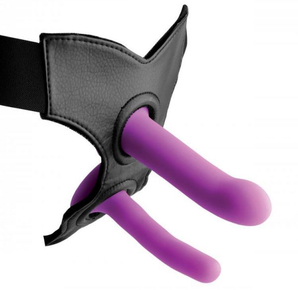Набор из 2 фиолетовых насадок для пояса харнесс Incurve Silicone G-spot Duo Dildo Set - фото, отзывы