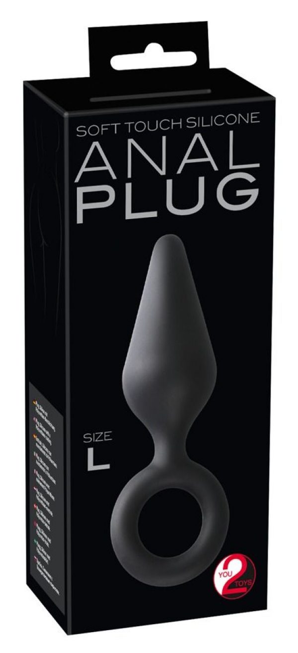 Чёрная анальная пробка Soft Touch Plug L - 15,5 см. - фото, отзывы