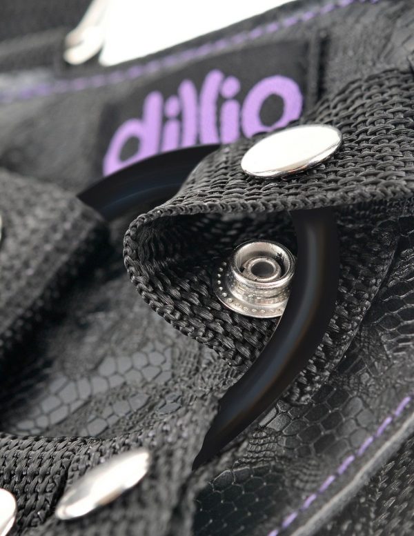 Фиолетовая страпон-система 6  Strap-On Suspender Harness Set - 15,2 см. - фото 3