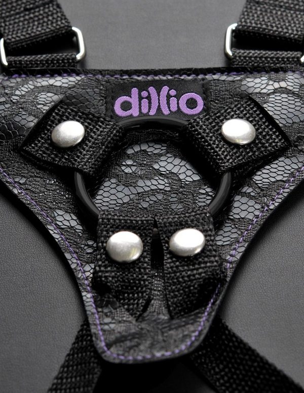 Фиолетовая страпон-система 6  Strap-On Suspender Harness Set - 15,2 см. - фото 4
