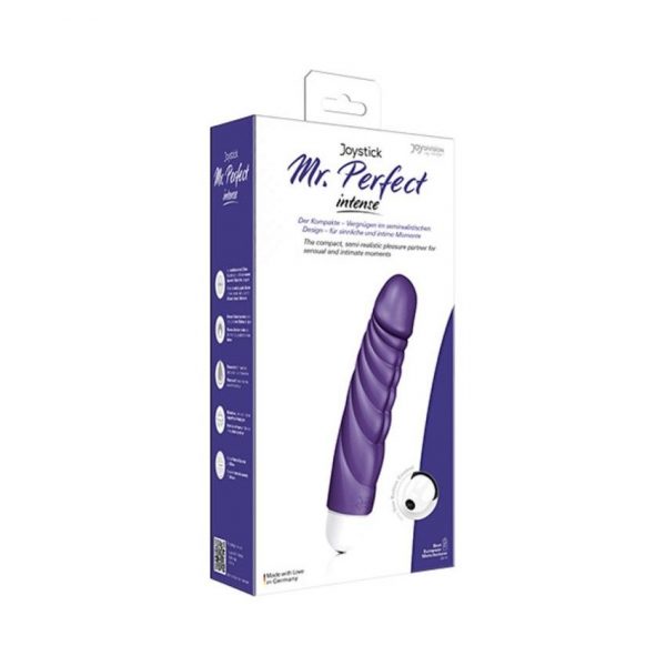 Фиолетовый вибратор с ребрышками Mr.Perfect Intense - 15,2 см. - фото, отзывы