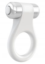 Белое эрекционное кольцо с вибрацией B1