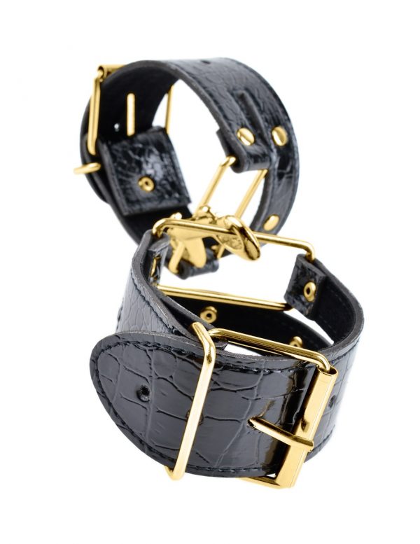 Черные с золотом наручники Cuffs - фото 3