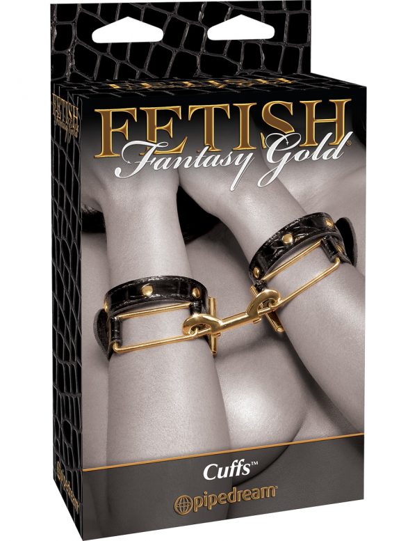 Черные с золотом наручники Cuffs - фото 4