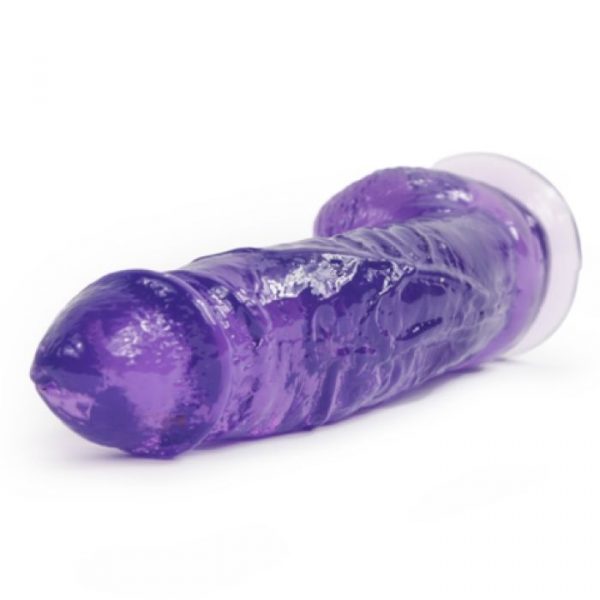 Фиолетовый фаллоимитатор на присоске из гелевого материала - 22,8 см. - фото, отзывы
