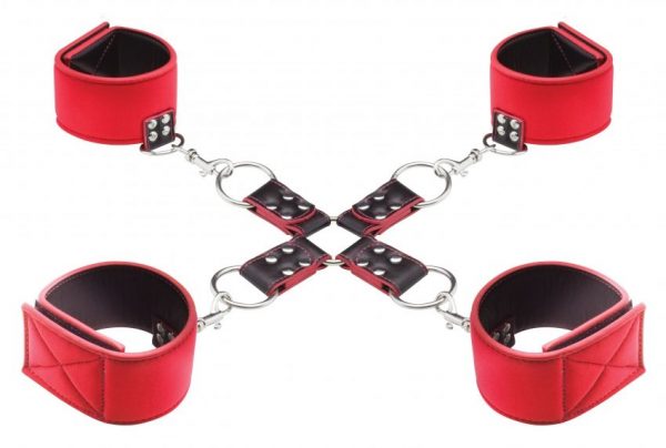 Чёрно-красный двусторонний комплект для бандажа Reversible Hogtie - фото, отзывы