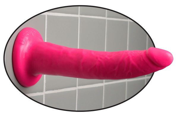 Розовый фаллоимитатор 7  Slim Dillio - 19,7 см. - фото, отзывы