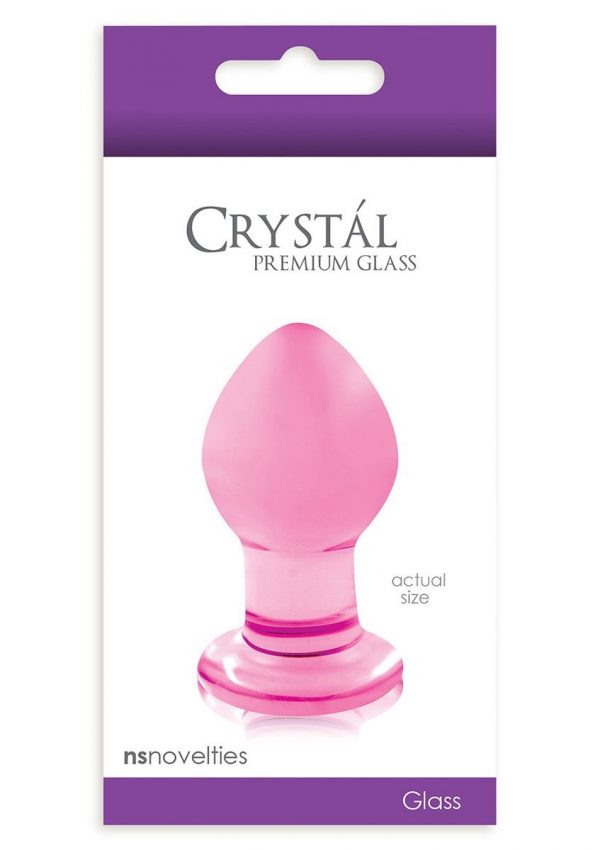 Малая розовая стеклянная анальная пробка Crystal Small - 6,2 см. - фото, отзывы