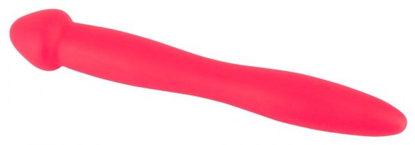 Красный гибкий двусторонний фаллоимитатор Colorful Joy - 21,5 см. - фото, отзывы